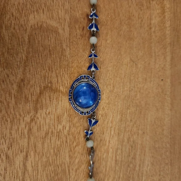 Lapis Lazuli and Silver 16in Necklace - Picture 5 of 7